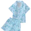 [Transfronterizo Europeo y Americano] Manga Corta y Shorts, Ropa de Casa para Niñas, Suministro Exclusivo de Comercio Exterior, Pijama Infantil con Fresco Estampado de Moños