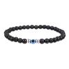 Pulsera de Regalo para Hombre Ojo de Demonio 4 mm Ojo de Tigre Amarillo Pavo Real Turquesa Blanco Pulsera Apilada para Pareja