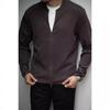 Cardigan Chaqueta de Punto MA1 Aviador Retro Americano Cuatro Agujas Vacías Primavera y Otoño Cuello de Béisbol Suéter Moda Masculina