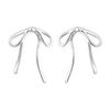 Aretes Asimétricos de Línea de Lazo de Plata Esterlina 925 para Mujer, Simples, Elegantes, Dulces, de Socialité, Elegantes 9594L