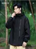 Jaqueta com Capuz Estilo Montanha para Homens Primavera e Outono Americana Funcional com Zíper Marca Tendência Bonita Tamanho Grande Casual