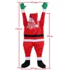 Papai Noel de flanela com borda cruzada Decoração de parede de escalada Presentes pendurados de Natal Natal Engraçado Pingente de janela de parede