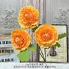 Flores Artificiales para Boda 3 Cabezas Peonía de Mil Capas Arreglos Florales para Boda en Interiores y Exteriores Decoración de Pared de Fondo de Piso para Salón de Bodas Materiales Florales