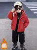 Chaqueta Gruesa con Forro de Polar para Niños Otoño Invierno 2026 Nuevo Estilo Coreano Elegante Ropa para Bebés y Niños Chaqueta Estilo Ropa de Trabajo Moderna