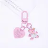 Llavero de Corazón de Oso Color Gelatina, Sencillo y Creativo, Lindo Colgante Colorido Lacado, Accesorios Macarrón para Bolsos