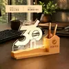 Luz nocturna con trofeo personalizado, regalos de aniversario corporativo, regalos de reunión anual, portalápices con logo impreso, adornos acrílicos conmemorativos
