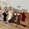 Songmu Calcetines de Terciopelo de Conejo con Trenzas Francesas para Mujer Ins Estilo Literario Vintage Calcetines Medios en Relieve Tridimensional Cálidos para Otoño e Invierno