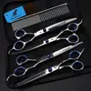 Tijeras Nepperson Azules de Alta Calidad de 7.0 pulgadas Set de 4 Piezas 3 Piezas 5 Piezas Tijeras para Aseo de Mascotas Tijeras Rectas Set de Espina de Pescado