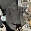 Outono e inverno 260g cor sólida modal canelado manga longa camiseta feminina top 2026 gola polo base shirt curta