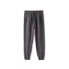 Pantalones Deportivos Gruesos de Forro Polar de Zorro Plateado de 600g para Otoño e Invierno para Hombre, Joggers Deportivos de Algodón Holgados con Cintura Elástica