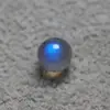Anel com incrustação azul pedra da lua cinza conta única feldspato natural sem poros contas soltas luz azul peça única luz roxa sem furo