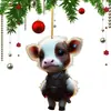 Adorno Navideño Colgante de Vaca de las Tierras Altas Transfronterizo Decoración de Vaca de Dibujos Animados Colgante para Llaves de Coche Mochila