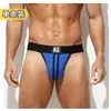 Tamanho Europeu Bloqueio de Cor Malha Respirável Tanga Masculina Cintura Elástica Novo Estilo Tanga Masculina Roupa Íntima Masculina Sexy