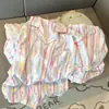 Pijamas Nuevos para Mujer, Algodón Nube, Primavera, Otoño, Verano, Estilo Cárdigan, Dulce, Casual, Campus, Manga Corta, Se Pueden Usar Afuera, Ropa para Casa, Delgados
