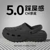 Zapatos de Madera para Hombre Verano Nuevo Estilo Ropa Exterior Antideslizantes Resistentes al Desgaste Suela Gruesa Casual Modernos Redes Sociales Sandalias para Playa al Aire Libre Venta al por Mayor