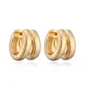 Brincos Aogu Estilo Metal Niche Europeu e Americano Banhados a Ouro 18K Geométricos Retrô Moda Feminina Estilosos Versáteis Novos