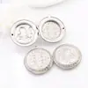 Venta al por mayor de fábrica caja de fase redonda de acero inoxidable 316 patrón de luz retro de presión se puede abrir accesorios de collar colgante