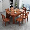 Mesa y Sillas de Comedor de Madera Maciza Extensibles Plegables Modernas Simples Mesa de Comedor para Apartamento Pequeño Cuadrada Redonda Mesa de Comedor de Doble Uso