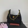 Bolso de hombro acolchado con cadena estilo Chanel, textura retro casual de alta calidad, bolso cruzado elegante de gran capacidad para el día a día
