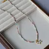 Collar Colgante de Unicornio Pony con Cuentas de Piedra Real Imitación Perla Dulce Dopamina Colorido Diseño de Nicho Japonés y Coreano para Mujeres