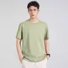 Camiseta de Manga Corta de Algodón Mercerizado con Amoniaco Líquido de 270g, Elegante, para Hombre, Camiseta Delgada Suelta de Seda de Hielo Fresca para Verano, para Hombre
