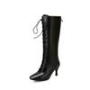 Invierno 2022 Botas Delgadas Botas Altas para Mujer Cordones Delanteros Pero Botas Hasta la Rodilla JGB2022N011038