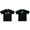 260g Marca de Moda Venta al por Mayor Transfronteriza Camiseta Pesada Bape Cabeza de Mono Tiburón