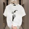 Camiseta Branca Feminina, Manga Curta, Novo Estilo Primavera 2026, Blusa Plus-Size Soltinha da Moda Manga Meia, Estilo Ins