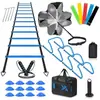Set de Escalera de Agilidad Transfronteriza, Escalera de Cuerda para Entrenamiento, Disco Marcador, Placa Marcadora, Paraguas de Resistencia, Equipo de Entrenamiento de Fútbol