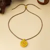 Nuevo Collar Rotatorio de Brújula de Ocho Tesoros Estilo Chino para Mujer Moderno Diseño Rotatorio Incrustado de Diamantes Método Antiguo Disco Redondo Cadena para Clavícula