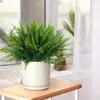 Simulación de hoja de mar persa Helecho flor artificial hierba hoja verde arreglo floral suave con pared de fondo de Musgo decoración