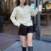 Suéter elegante estilo francés estilo Chanel para mujer, novedad de 2025, color sólido, retro, cuello redondo, chaqueta de nicho de alta gama.
