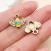 Colgante de Abejita de Aleación con Goteo de Aceite Tachonado de Diamantes Accesorios de Joyería Estilo Coreano Pendientes Collar Llavero Colgante de Animal DIY
