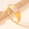 Europa y Estados Unidos joyería transfronteriza de acero inoxidable moda fundición amor incrustado gema piedra natural anillo diseño nicho joyería