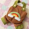 Roupas para Cães Pequenos Outono e Inverno Veludo Cotelê Patch Arco-Íris Roupa de Quatro Patas Forrada com Lã Quente para Cães Pequenos e Médios Roupas para Pets