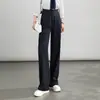 Calça Reta 2026 Primavera/Verão Emagrecedora Calça Social Wide Leg para Mulheres Cintura Alta Elástico Casual Verão Estilo Fino