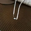 Collar de Perlas Naturales Pan al Vapor de 5 mm Cadena para Clavícula de Temperamento Combinable de Alta Calidad Cadena de Plata 925 Regalo Collar de Perlas de Agua Dulce de Alta Calidad