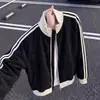Chaqueta negra elegante con cuello alto para hombre y mujer, cárdigan de punto fino para otoño con hombros caídos, abrigo de marca suelto y moderno estilo japonés