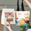 Empaque para Hornear Bolsa Aislante de Papel de Aluminio Sellado por Ocho Lados Ventana Bolsa para Pan Tostado Bolsa para Empaque de Postres Impresión Comercial de Logo