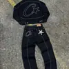 AliExpress 2026 Otoño Moda Americana Isla del Diablo Patrón de Estrella Jeans de Mezclilla Bordados Jeans de Pierna Recta de Moda