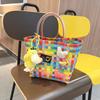 Manuseio Preço Internet Popular Bolsa de Ombro Boneca Fofa Grande Capacidade Cesta Tecida Bolsa de Mão Cesta de Legumes Bolsa Manuseio