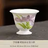 Juego de Té Cerámico Iris Morado Pintado a Mano para Uso Doméstico, Completo con Tetera Kung Fu, Gaiwan y Tazas de Té, Juego de Té de Porcelana Blanca