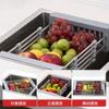 Cesta de drenaje retráctil de acero inoxidable, estante de almacenamiento multifuncional para cuencos de frutas y verduras de cocina, estante de almacenamiento para fregadero, estante para cuencos, venta al por mayor