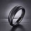 Pulsera de acero de titanio tejida explosiva de cuero cuero hecha a mano para hombre pulsera de acero inoxidable pulsera salida de fábrica