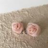 Rosa Suave Mori Chiffon Rosa Flor Brincos Nova Chegada Brincos Mulheres Ins Niche Design Retro Brincos