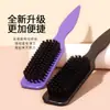 Peine de Aceite con Estampado de Leopardo Transfronterizo, Cepillo para Barba de Cerdas de Jabalí, Peine Lateral de Estilismo para Hombre, Cepillo Limpiador de Cabello, Cepillo para Barba, Xiyin