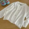 Cárdigan Popular de Verano para Niñas con Lazo de Seda Helada para la Vuelta al Cole Chaqueta Fina para Aire Acondicionado
