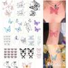 45 pegatinas de tatuaje en inglés, sencillas, pequeñas, frescas y lindas, resistentes al agua, para hombres y mujeres, con simulación de viento duradera, red de viento roja