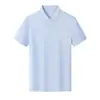 Camisa Polo para Hombre de Manga Corta Unisex Primavera/Verano Delgada Elástica Transpirable Cuello Camisero de Algodón Estilo Grupo de Negocios