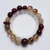 [Streamer Morena] Pulseira Super de Cristal Natural Preto Dourado Feminina Mais Fácil de Combinar Cristal Branco Cristal Presente Cristal Atacado